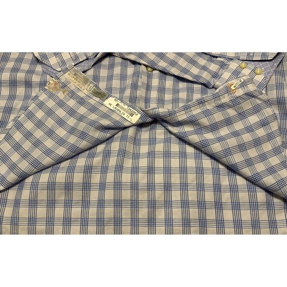 TD Thomas Dean Men's Button-Down Casual Shirt Check Pattern Cotton Size L (READ) - Picture 10 of 16